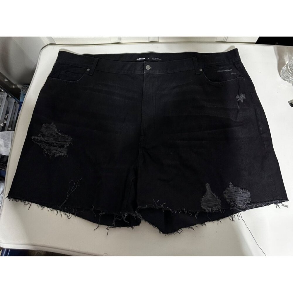 Old Navy Women's High Rise Slouchy Straight distressed shorts plus size 28 NWT